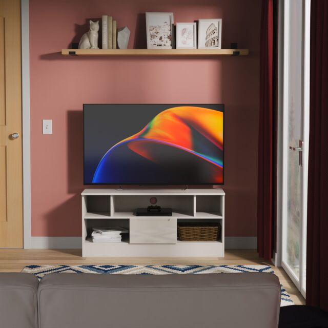 Ready Assembled 2 U Lucca 1 Drawer TV & Media Unit (Ready Assembled) in Taupe