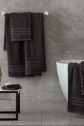 Catherine Lansfield 'Zero Twist' Face Cloth Pair in Charcoal - thumbnail 4