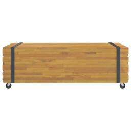 Berkfield Home Coffee Table 110x45x35 cm Solid Wood Teak in Brown - Size: 110 x 45 x 35 cm - thumbnail 4