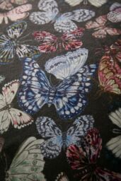 Soiree 'Papillon' Butterfly Print Velvet Duvet Cover Set in Charcoal - Size: Double - thumbnail 3