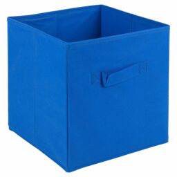 EONLION Black 7-Cube Storage Unit, Wooden Shelf with Blue Drawers - thumbnail 2
