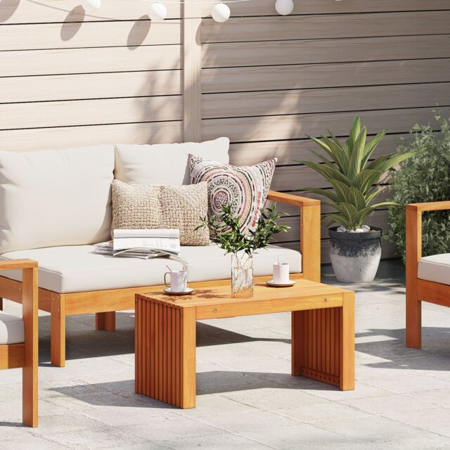 Berkfield Home Garden Coffee Table 70x35x35 cm Solid Wood Acacia in Brown - Size: 70 x 35 x 35 cm - image 1