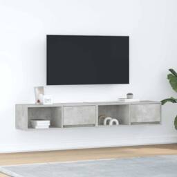 Berkfield Home TV Cabinets 2 pcs Concrete Grey 80x31x25.5 cm Engineered Wood - thumbnail 2