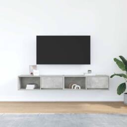 Berkfield Home TV Cabinets 2 pcs Concrete Grey 80x31x25.5 cm Engineered Wood - thumbnail 1