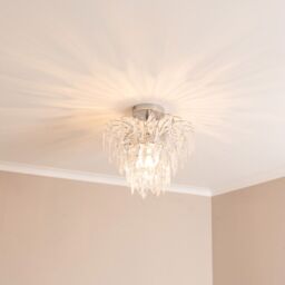 ValueLights Emma Acrylic Waterfall Jewel Droplet Pendant Ceiling Light in Silver - thumbnail 4