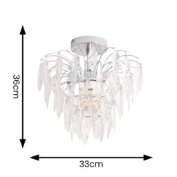 ValueLights Emma Acrylic Waterfall Jewel Droplet Pendant Ceiling Light in Silver - thumbnail 5