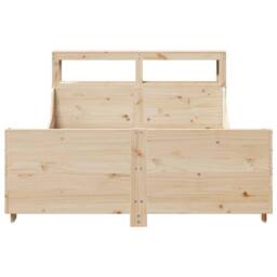 Berkfield Home Bed Frame without Mattress 140x190 cm Solid Wood Pine in Light Tan - thumbnail 4