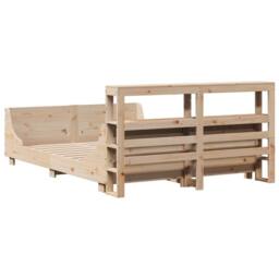 Berkfield Home Bed Frame without Mattress 140x190 cm Solid Wood Pine in Light Tan - thumbnail 8
