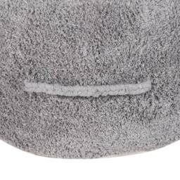 Wyld and Coco Grey Cotton Shaggy Pouffe 50x35 cm - Handmade Boho Modern Seat - thumbnail 5