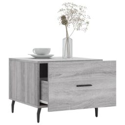 Berkfield Home Coffee Table Grey Sonoma 50x50x40 cm Engineered Wood - Size: 50 x 50 x 40 cm - thumbnail 4