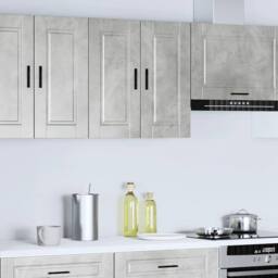 Berkfield Home Kitchen Wall Cabinet Porto Concrete Grey Engineered Wood - thumbnail 1