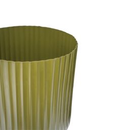Ivyline Hudson Green Corrugated Planters, Set of Two in Bottle Green - thumbnail 2