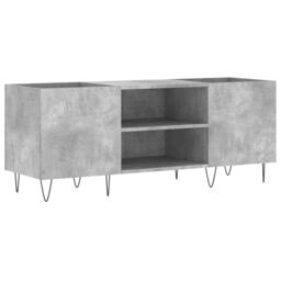 Berkfield Home Record Cabinet Concrete Grey 121x38x48 cm Engineered Wood - Size: 121 x 38 x 48 cm - thumbnail 2