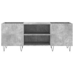 Berkfield Home Record Cabinet Concrete Grey 121x38x48 cm Engineered Wood - Size: 121 x 38 x 48 cm - thumbnail 4
