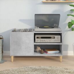 Berkfield Home Record Cabinet Concrete Grey 84.5x38x48 cm Engineered Wood - thumbnail 3