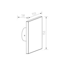 CGC Lighting Black Square LED Outdoor Indoor Wall Light IP65 Back Lit Halo Polycarbonate Coastal - thumbnail 4
