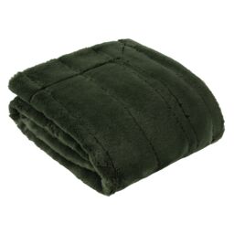 Paoletti Empress Faux Fur Throw in Green - Size: 130 cm x 180 cm - thumbnail 2