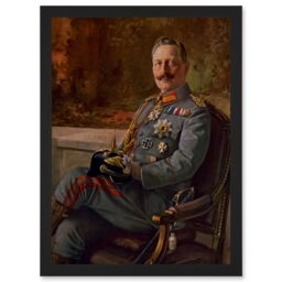 Artery8 Kaiser Wilhelm II German Emperor A4 Artwork Framed Wall Art Print in Black - thumbnail 1