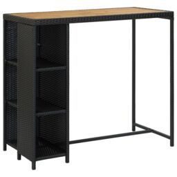 Berkfield Home 5 Piece Garden Bar Set with Cushions Poly Rattan Black - thumbnail 2
