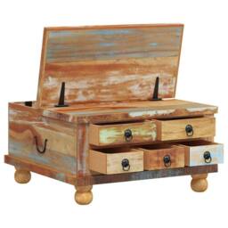 Berkfield Home Beautiful Coffee Table Reclaimed Wood 70x70x38 cm - Size: 70 x 70 x 38 cm - thumbnail 5
