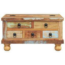Berkfield Home Beautiful Coffee Table Reclaimed Wood 70x70x38 cm - Size: 70 x 70 x 38 cm - thumbnail 6
