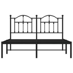 Berkfield Home Metal Bed Frame with Headboard Black 140x200 cm - thumbnail 5