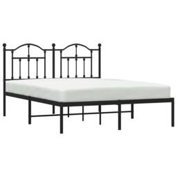 Berkfield Home Metal Bed Frame with Headboard Black 140x200 cm - thumbnail 4