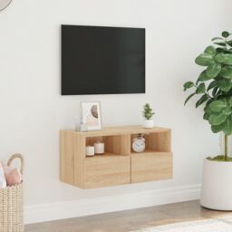 Berkfield Home TV Wall Cabinet Sonoma Oak 60x30x30 cm Engineered Wood in Brown - Size: 60 x 30 x 30 cm - thumbnail 3