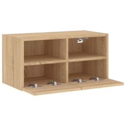 Berkfield Home TV Wall Cabinet Sonoma Oak 60x30x30 cm Engineered Wood in Brown - Size: 60 x 30 x 30 cm - thumbnail 7