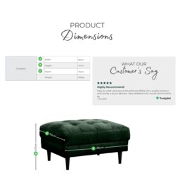 FurnitureboxUK Jade Velvet Chesterfield Footstool in Burnt Orange - thumbnail 5