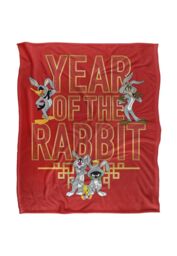 Warner Brothers Looney Tunes Year of The Rabbit Silky Touch Super Soft Throw Blanket in White - thumbnail 1