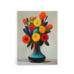 "Artery8 Floral Bouquet in Vase Canvas Wall Art Print - Size: W24"" x H32""" - thumbnail 1