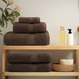 Berkfield Home Premium Hand Towels SOLUND 10pcs Brown 50x100cm 600gsm - thumbnail 3