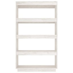 Berkfield Home Book Cabinet/Room Divider White 80x35x135 cm Solid Pinewood - Size: 80 x 35 x 135 cm - thumbnail 5