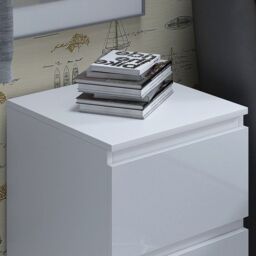 SquareBoxx Fairfield Gloss Minimalist Chest of Draws 2 Draw in White - thumbnail 5