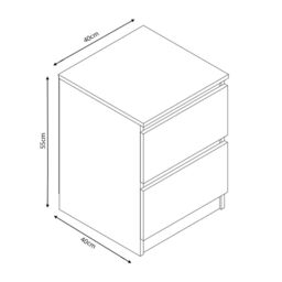 SquareBoxx Fairfield Gloss Minimalist Chest of Draws 2 Draw in White - thumbnail 3