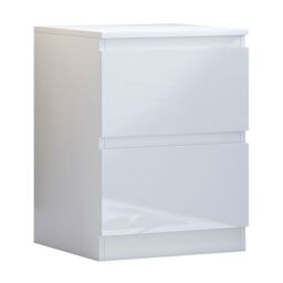 SquareBoxx Fairfield Gloss Minimalist Chest of Draws 2 Draw in White - thumbnail 2