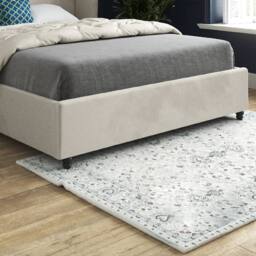 Casani Tirley Curved Winged Upholstered Beige Soft Velvet Designer Bed Frame in Cream - Size: Small Single - thumbnail 7