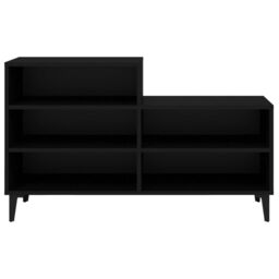 Berkfield Home Shoe Cabinet Black 102x36x60 cm Engineered Wood - Size: 102 x 36 x 60 cm - thumbnail 3