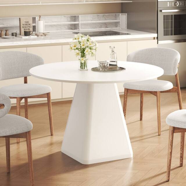 Dprodo 120CM Round Dining Table(Without Chair) in White - Size: 120 cm - image 1