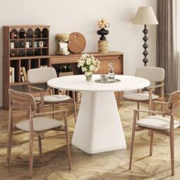 Dprodo 120CM Round Dining Table(Without Chair) in White - Size: 120 cm - thumbnail 5