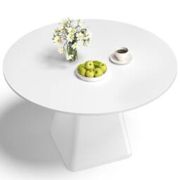 Dprodo 120CM Round Dining Table(Without Chair) in White - Size: 120 cm - thumbnail 2