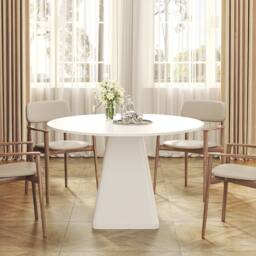 Dprodo 120CM Round Dining Table(Without Chair) in White - Size: 120 cm - thumbnail 6