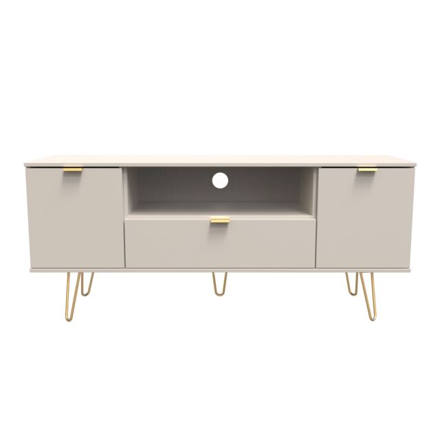 Ready Assembled 2 U Fuji 2 Door 1 Drawer Wide TV Unit (Ready Assembled) in Taupe - image 1