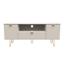Ready Assembled 2 U Fuji 2 Door 1 Drawer Wide TV Unit (Ready Assembled) in Taupe - thumbnail 1