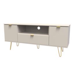 Ready Assembled 2 U Fuji 2 Door 1 Drawer Wide TV Unit (Ready Assembled) in Taupe - thumbnail 3