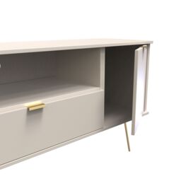 Ready Assembled 2 U Fuji 2 Door 1 Drawer Wide TV Unit (Ready Assembled) in Taupe - thumbnail 6