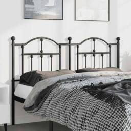 Berkfield Home Metal Headboard Black 135 cm - thumbnail 2