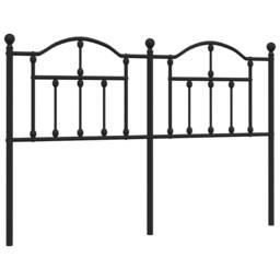 Berkfield Home Metal Headboard Black 135 cm - thumbnail 1