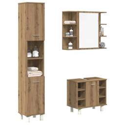 Berkfield Home 3 Piece Bathroom Furniture Set Artisan Oak Engineered Wood in Brown - thumbnail 2